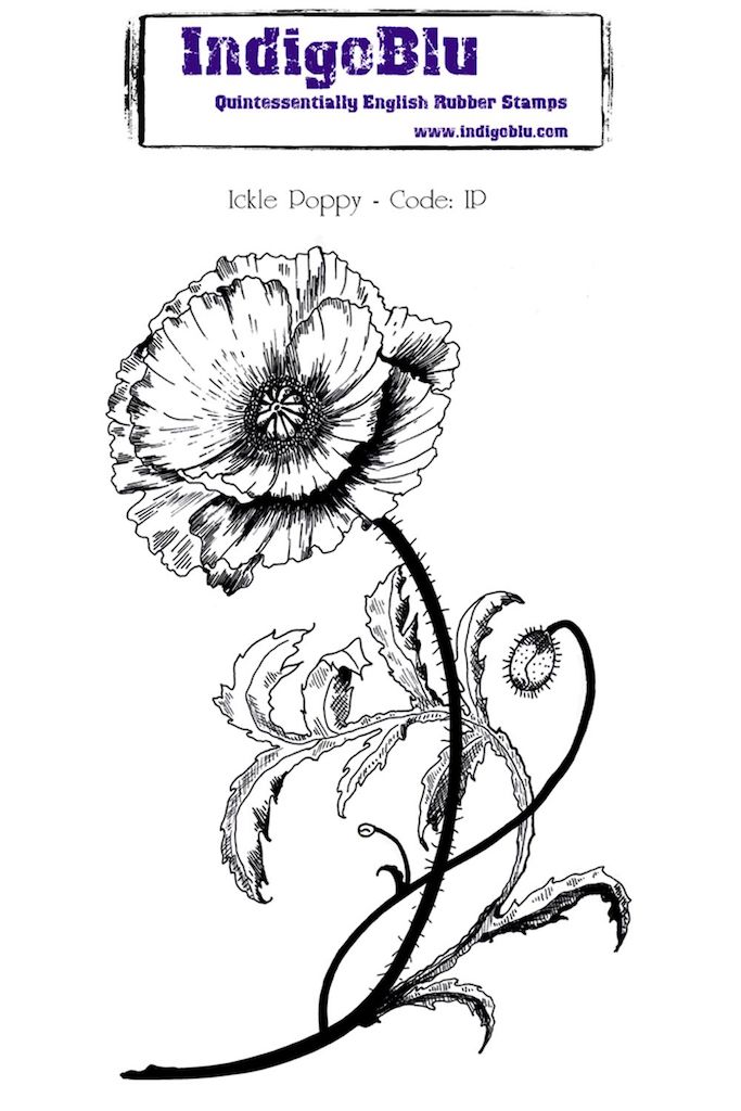 Ickle Poppy A6 Red Rubber Stamp